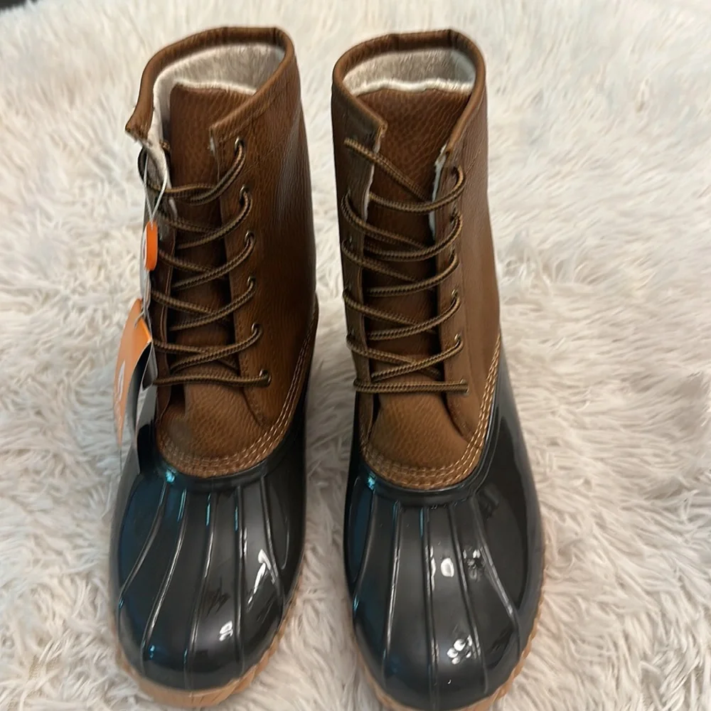 NEW Sporto Dakota Lace up rubber duck boot’s waterproof women size 8